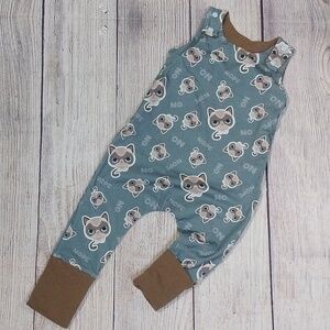 Custom Made ADJUSTABLE Grow-With-Me Infant/Toddler Romper 6m-4+y Meme Kitty